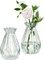 Small Glass Bud Vase, 5 Inch Decorative Flower Vases, Mini Vintage Style Centerpiece Vases with Diamond Faceted Design, Set of 2 3"L x 5.7"W x 3.8"H